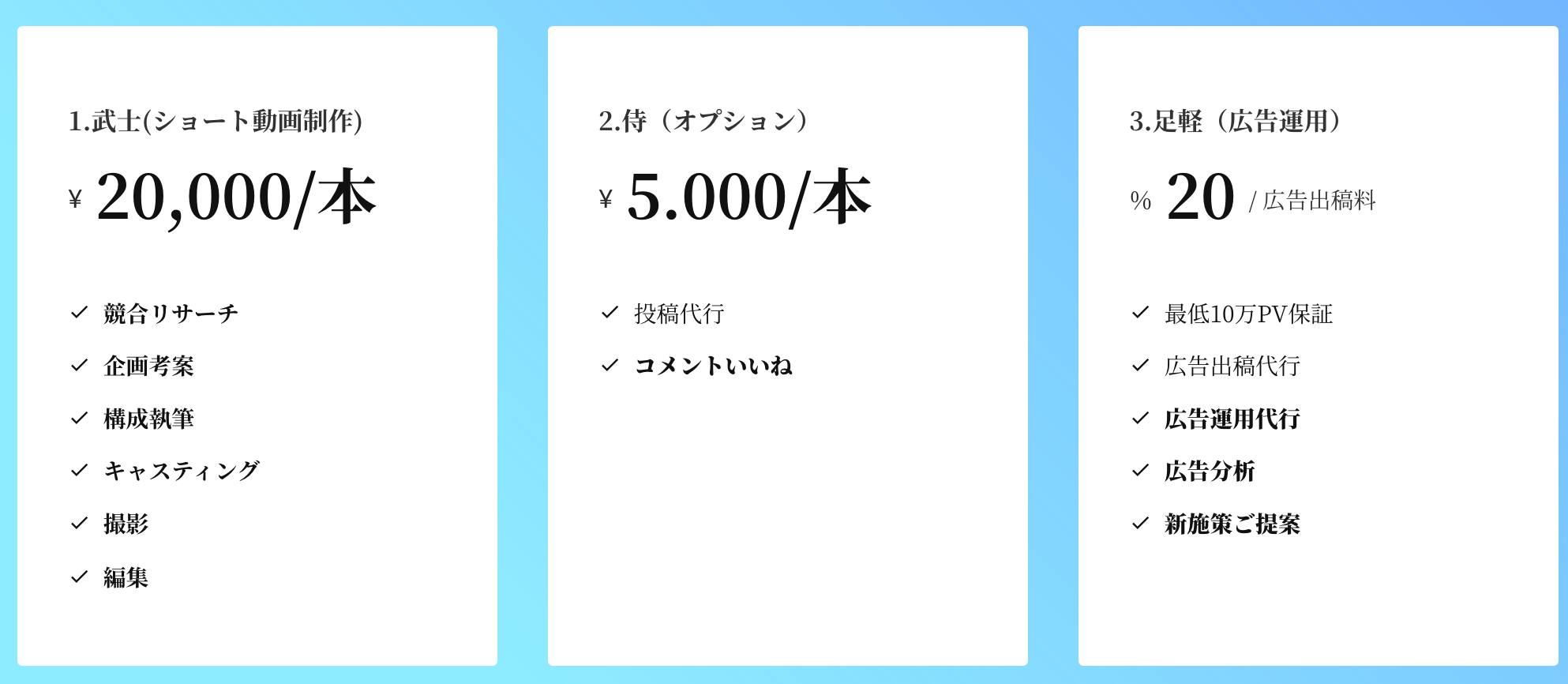 上記の他、パーツごとご依頼のご相談も受付中