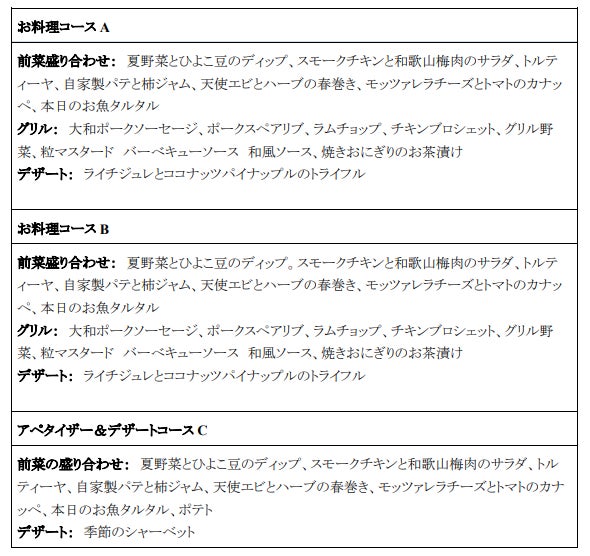 ※上記に加え、アラカルトメニューも各種ご用意しております。※上記に加え、アラカルトメニューも各種ご用意しております。