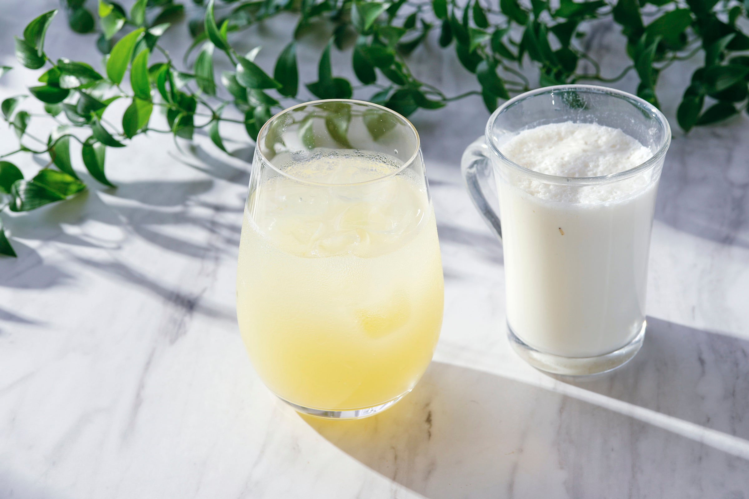 レコメンドティー： 左からソルティーソーダ、チーズラテ