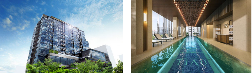 外観（左) 屋内プール (右）イメージ