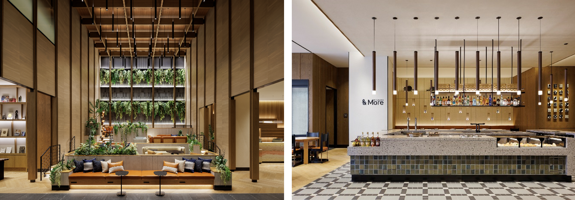 左 ホテルロビー &nbsp;右 &More by Sheraton