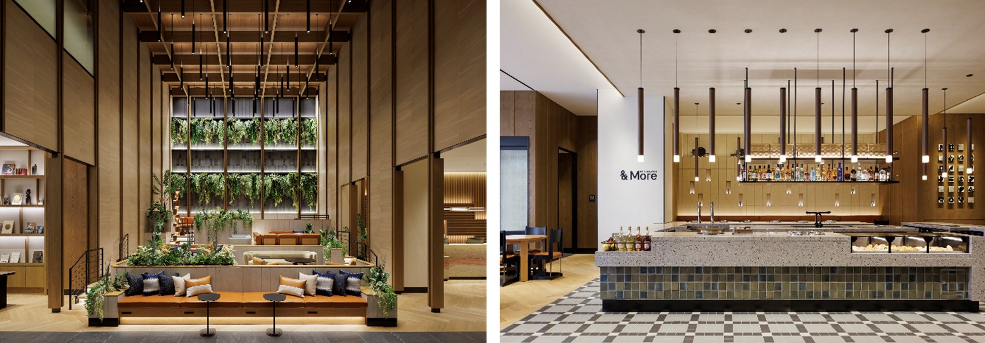 左 ホテルロビー  右 &More by Sheraton