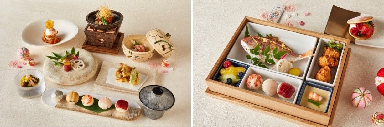 (左)七五三コース料理 (右)七五三弁当