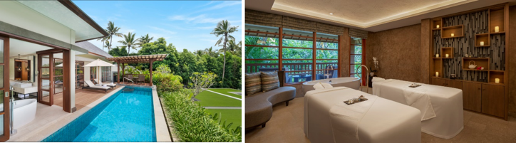 左から：ウェスティン・リゾート＆スパ，ウブド，バリのプールヴィラ／Heavenly Spa by Westin™