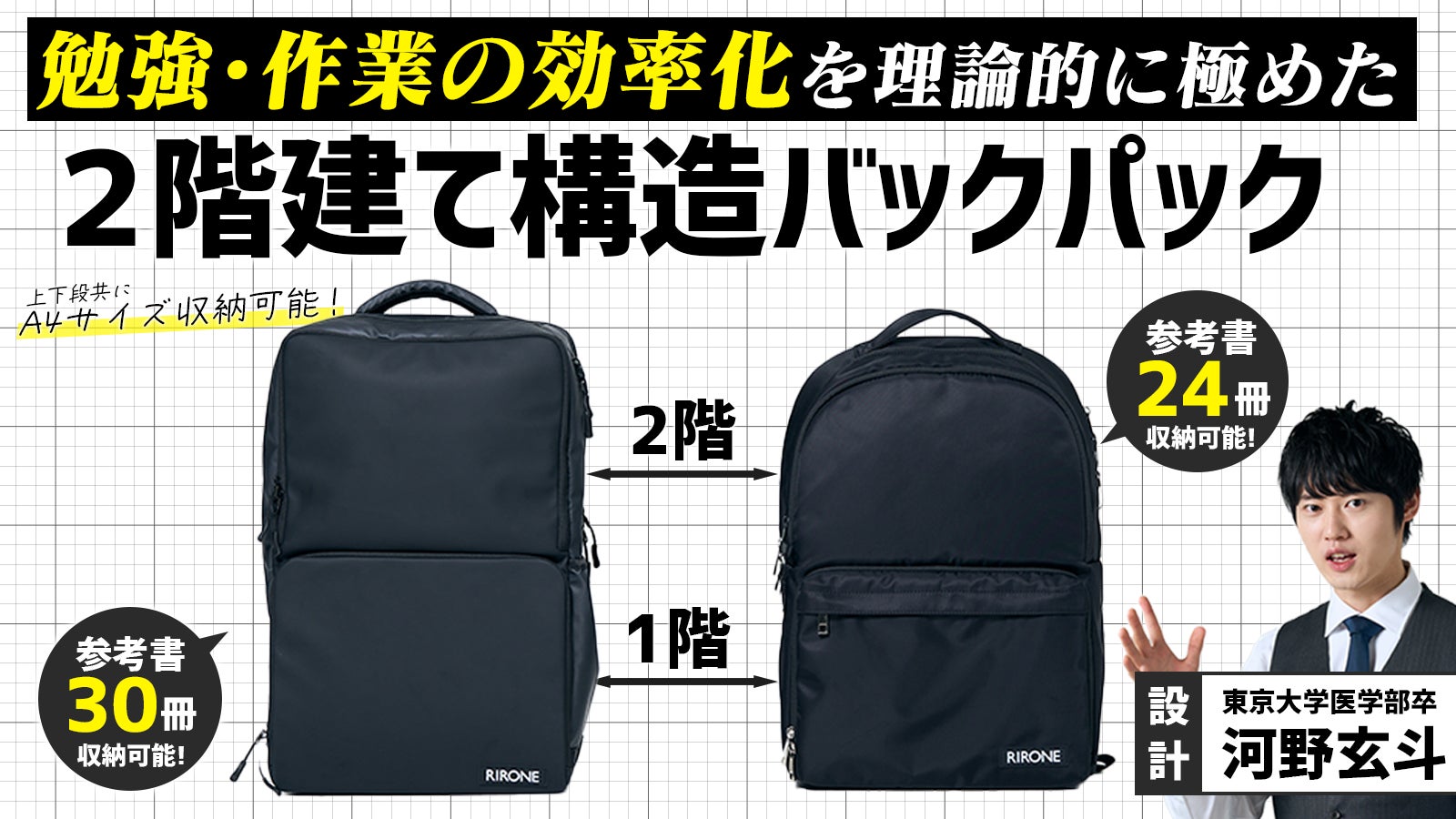 河野玄斗考案の機能とファッション性を備えた新ブランド「RIRONE 河野玄斗考案の機能とファッション性を備えた新ブランド「RIRONE