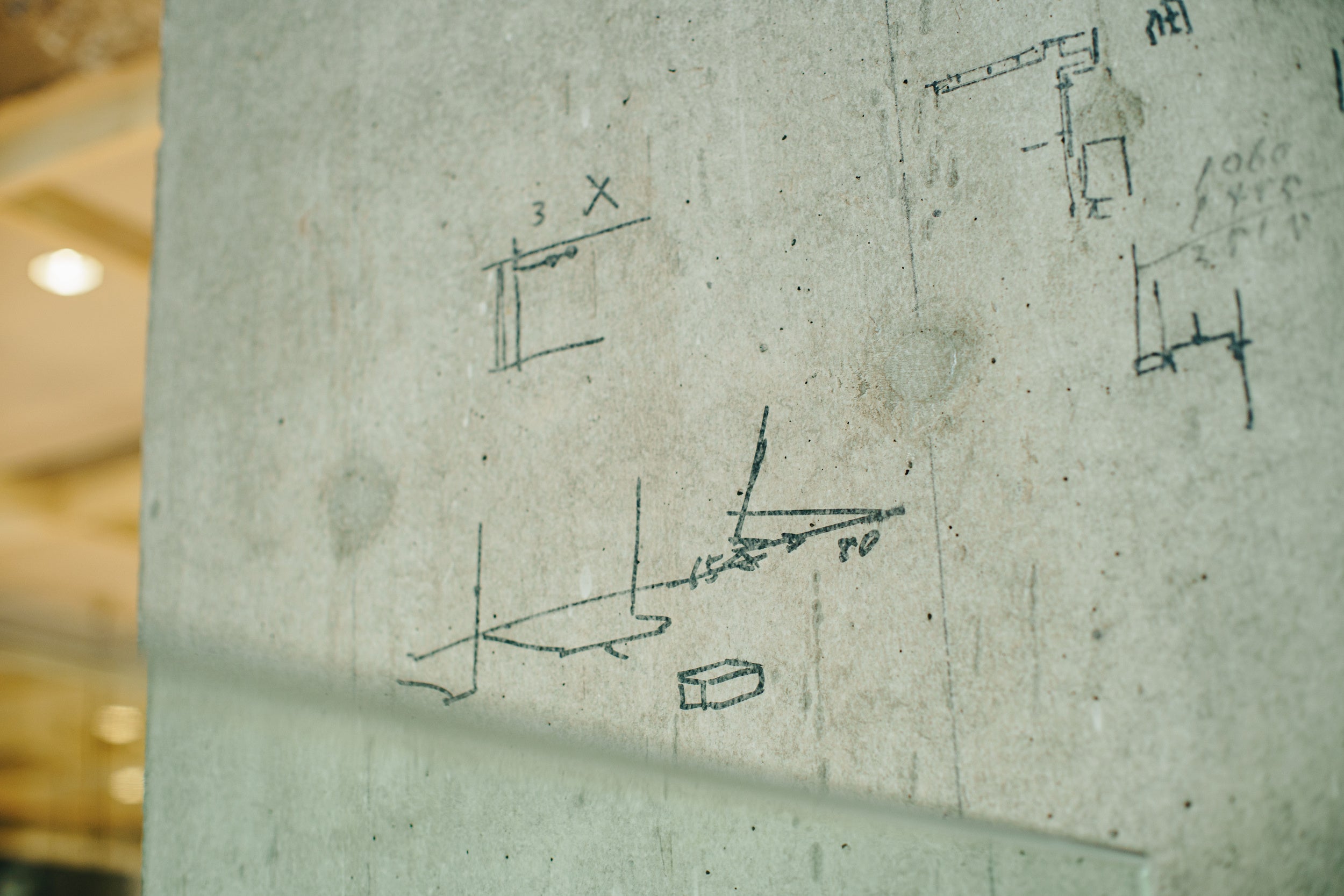 職人のメモ書きの跡