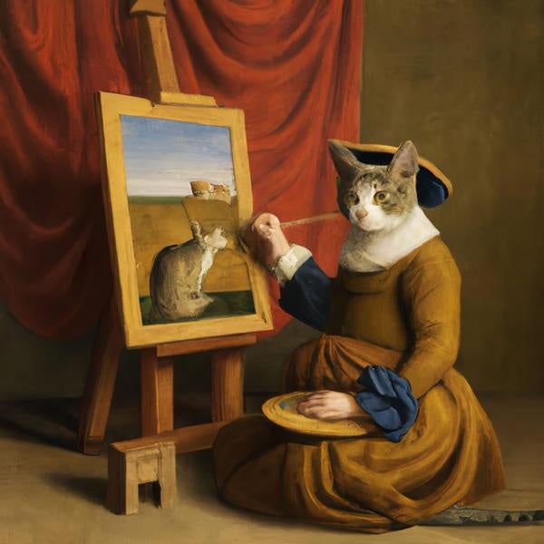 フェルメール風の猫