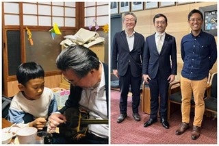 ▲奄美市の安田市長への表敬訪問や三味線・島料理を堪能されました