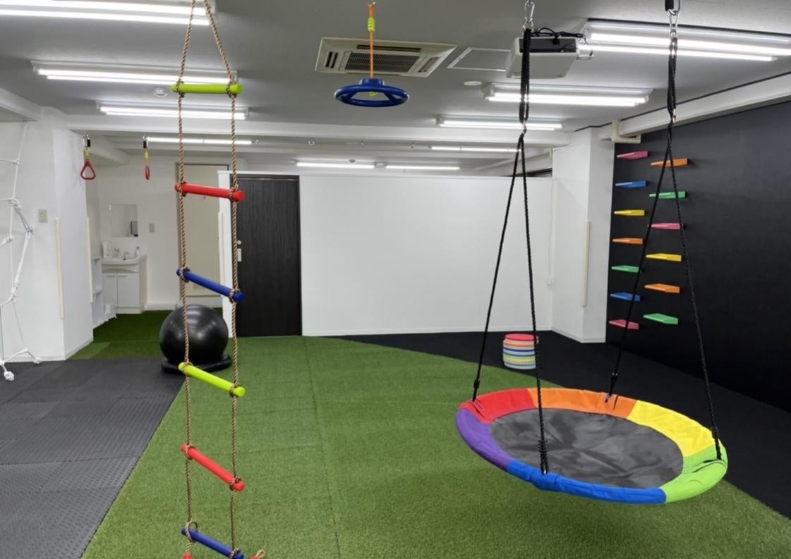 ▲大小の揺れが前庭覚を刺激するぶらんこエリア