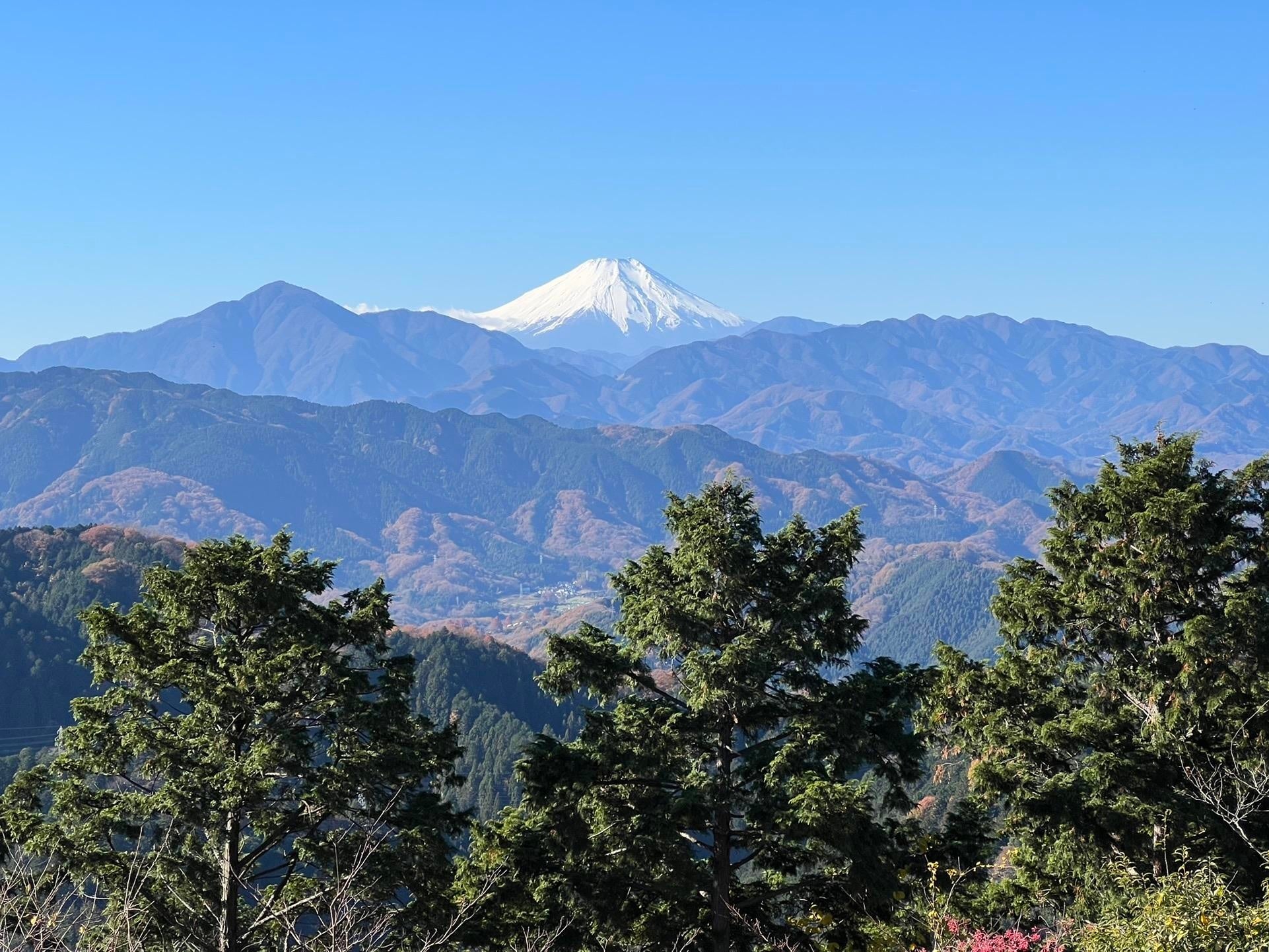 高尾山・山頂から富士山を望む