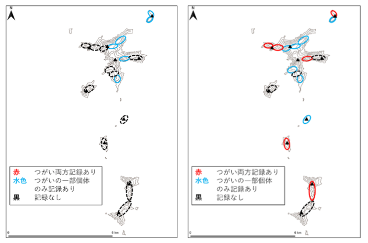 記録があった場所　左：情報収集カード　右：ライチョウモニター