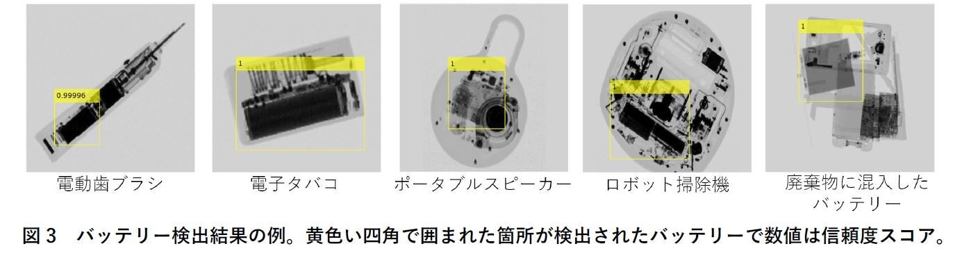 作業員の経験に頼らず廃棄物内のバッテリーの有無を自動で判別