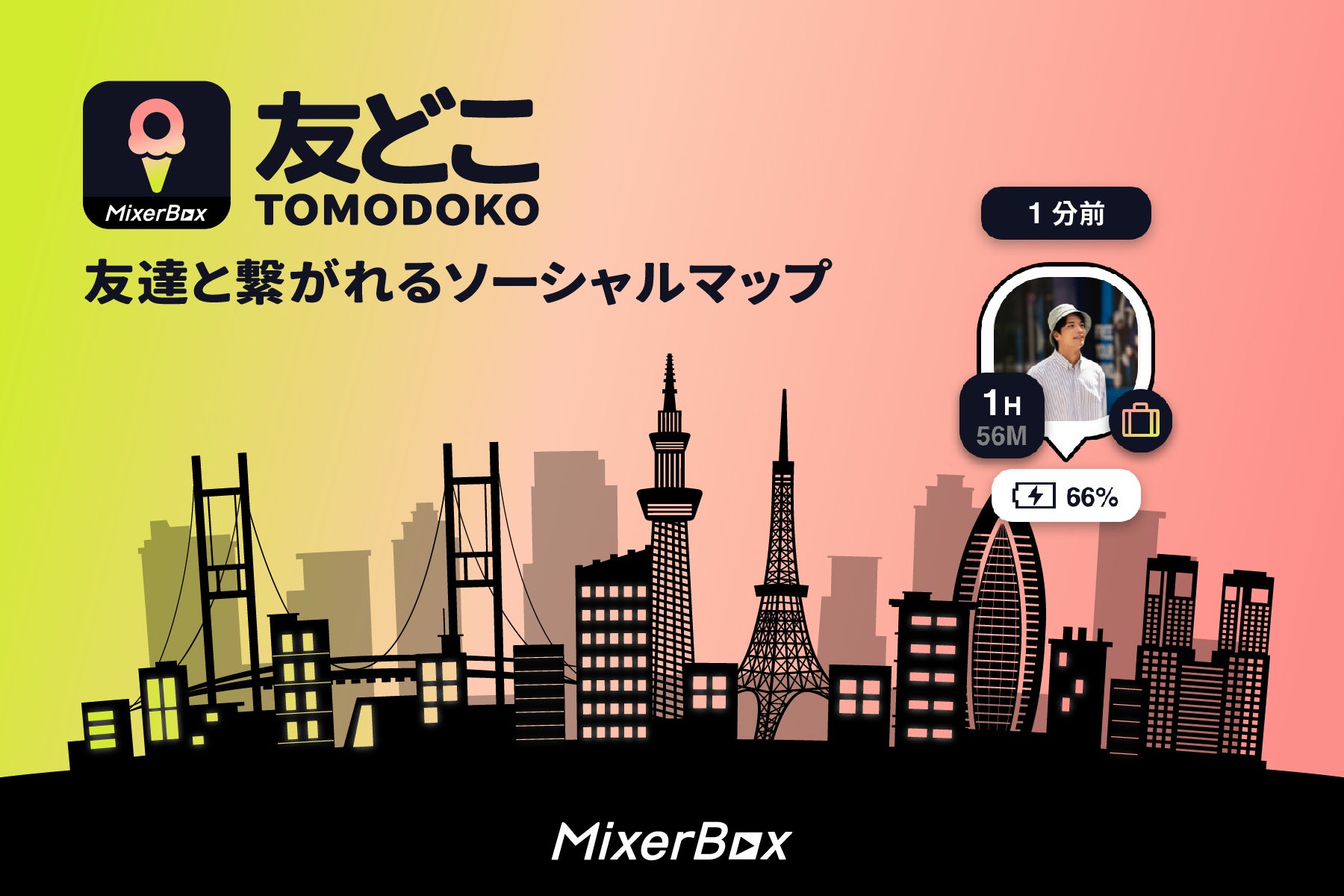 無料の位置情報ソーシャルアプリ「友どこ」ベータ版で予想外の大ヒット