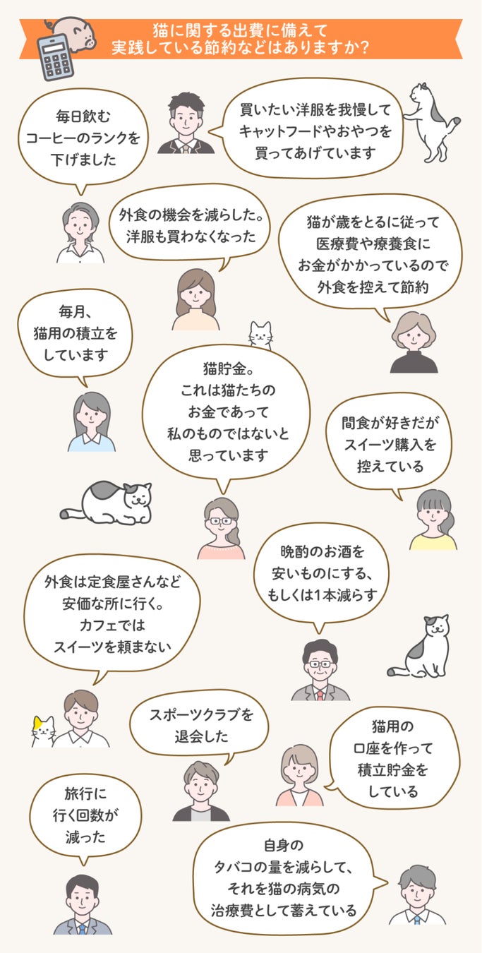 猫に関する出費に備えて実践している節約