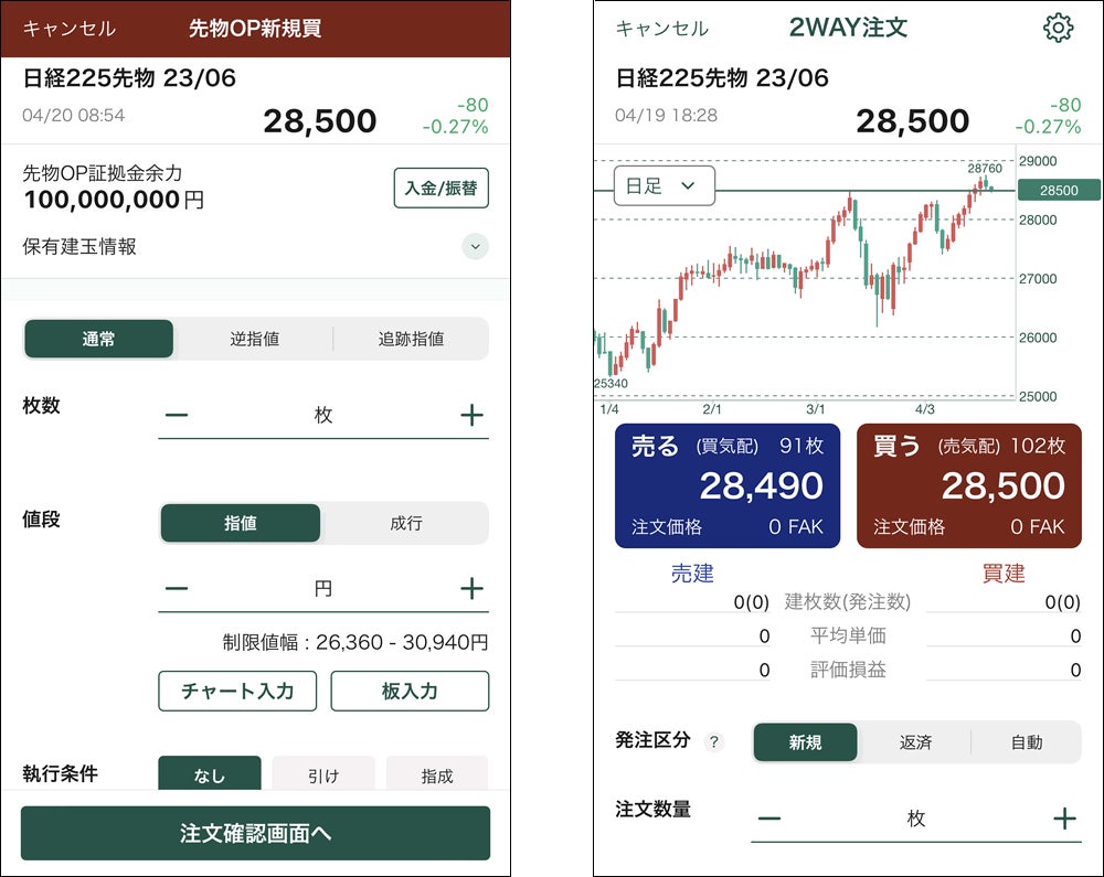 先物・オプション取引専用の新スマートフォンアプリを5月27日より提供