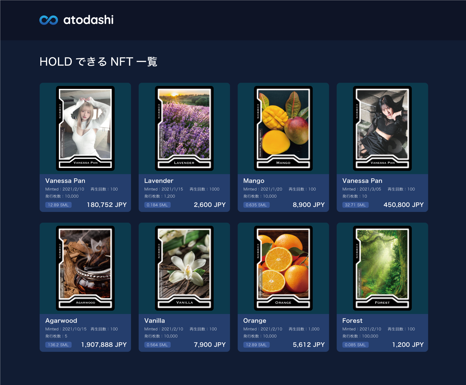 「atodashi」は、月額費用を支払うだけで選択したNFTの価格を支払わなくてもホールドができる。