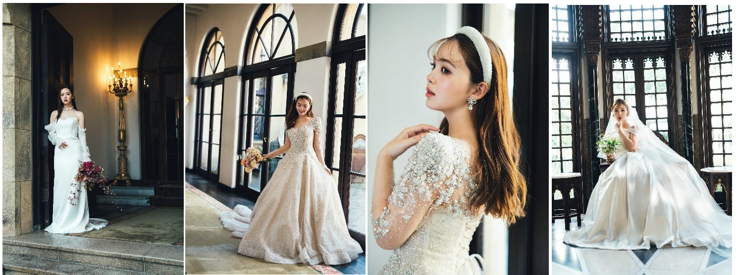 【藤田ニコルさん風】ピンク ウェディングドレス（おまけ付き） 藤田ニコルのピンクドレス。淡すぎないピンク色に、立体的なお花や