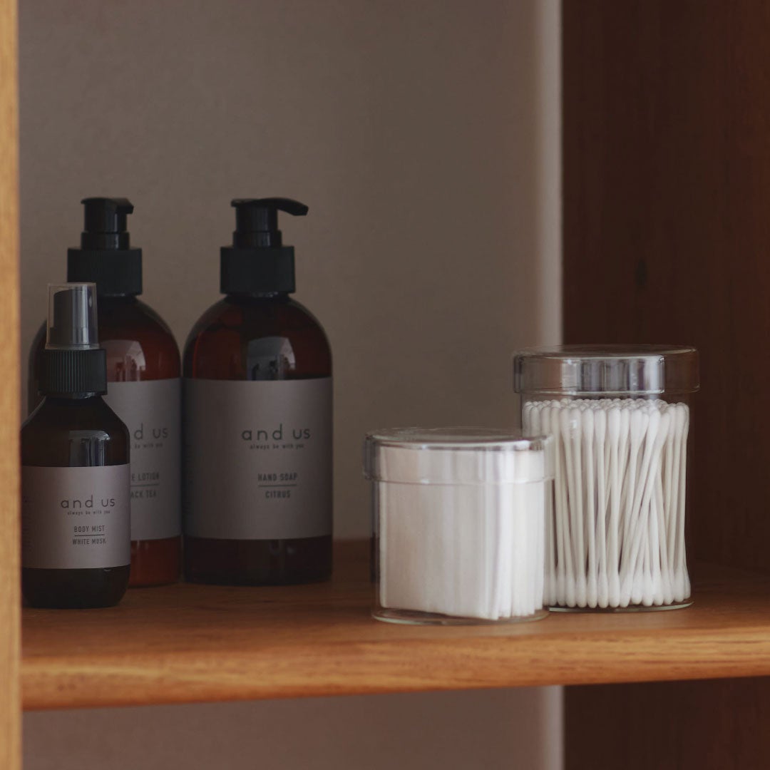 〇蓋付ガラスラウンド収納