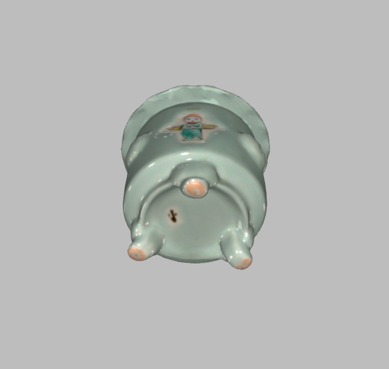 人間国宝・三浦小平二の青磁作品　3Dデジタルアーカイブ　香炉『エンゼル』