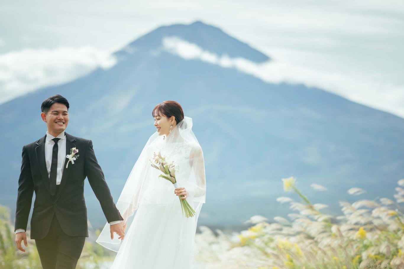 河口湖を旅するように巡るフォトウェディング