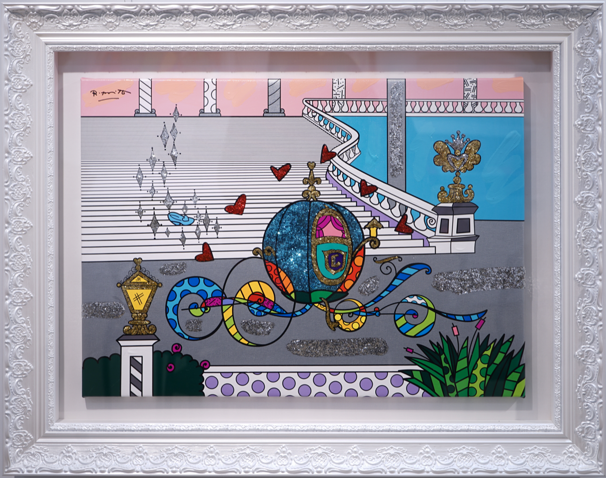 ROMERO　BRITTO≪CINDY’S CARRIAGE （ライトブルー） ≫５１×７１ ｃｍ