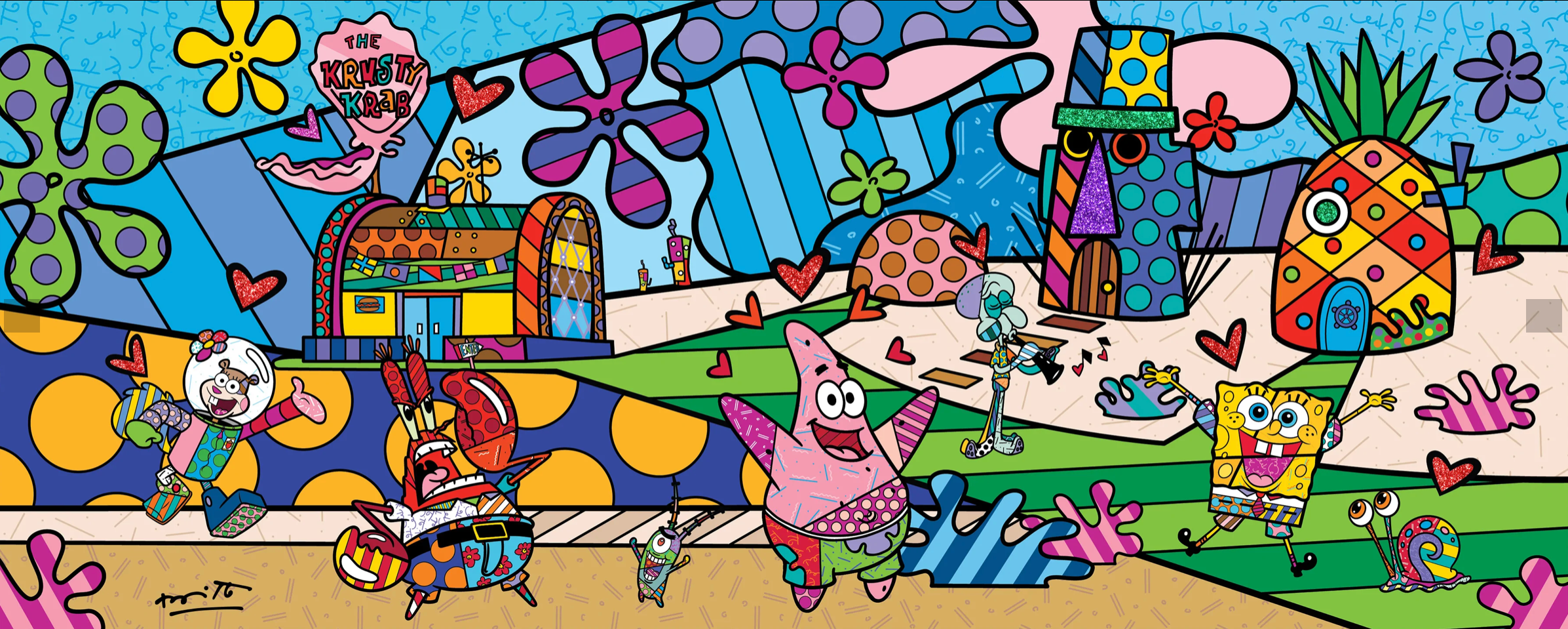 ROMERO　BRITTO≪MY OCEAN （SPONGEBOB）≫３１ｘ７６ｃｍ
