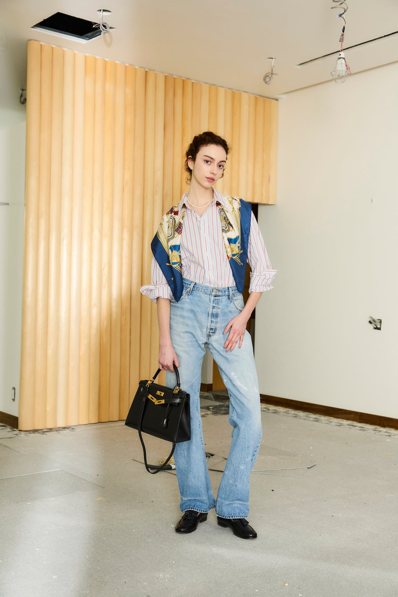 廃棄デニムを使用したペインターパンツ ￥41,800-(税込)