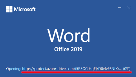 例： Microsoft Wordの読み込みウィンドウが表示されている間に、埋め込まれたURLからリモートコンテンツを呼び出します