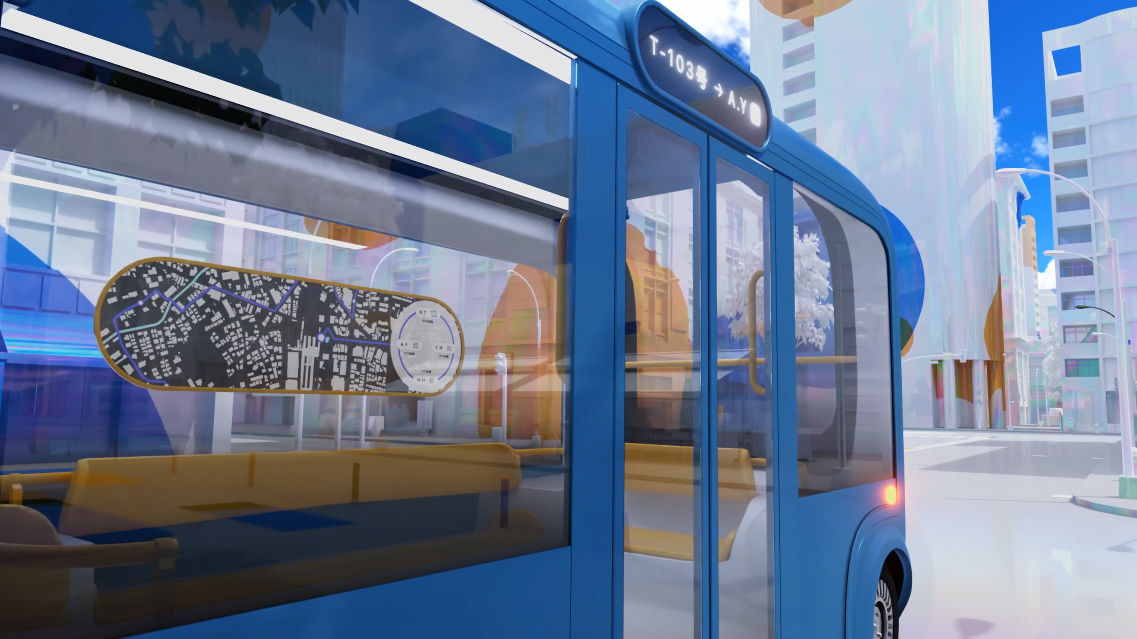 自動運転バスのUIデザインイメージ