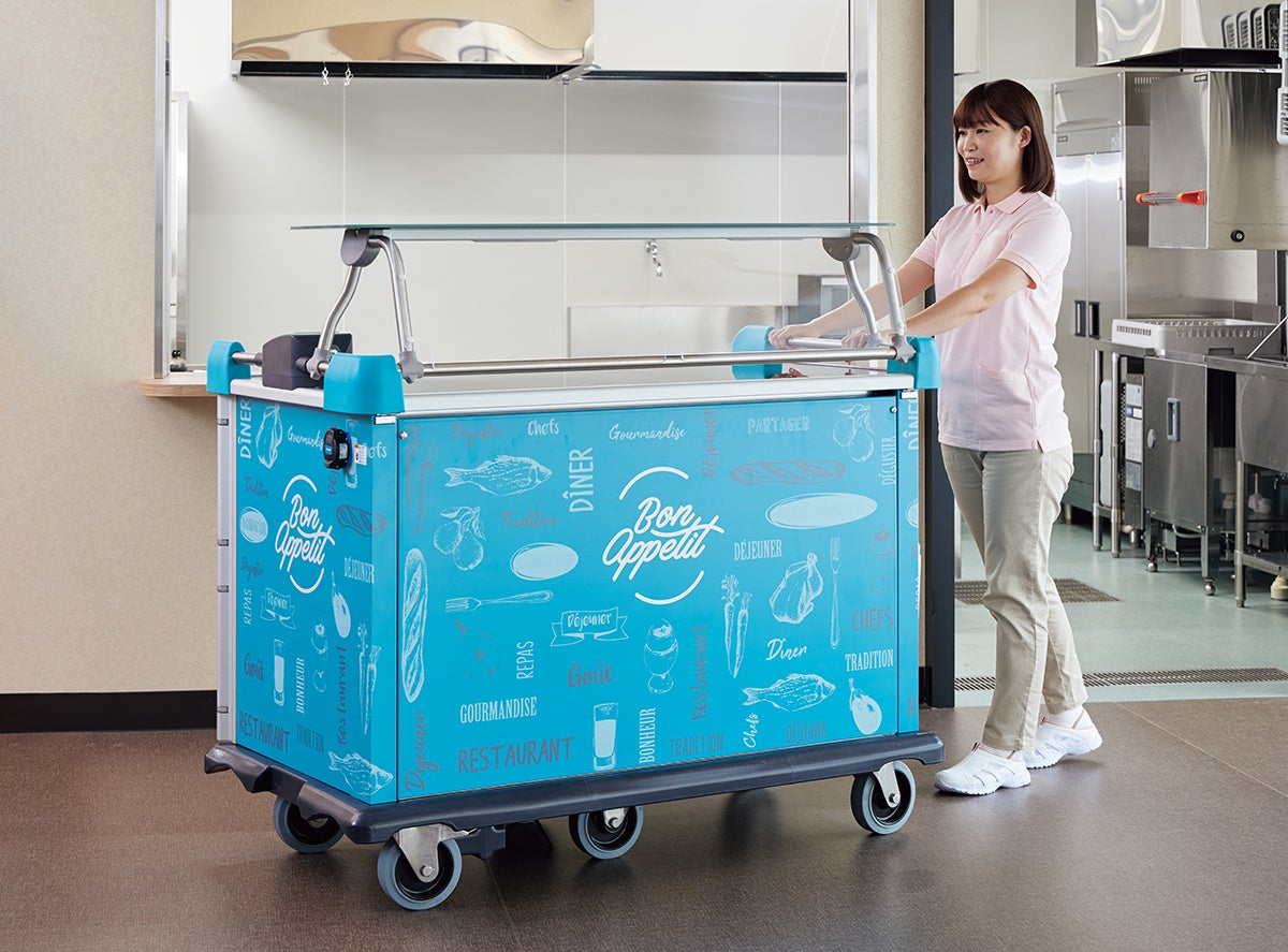 エレクター 配膳車 常温配膳車 シャッター付き ワゴン 台車 病院