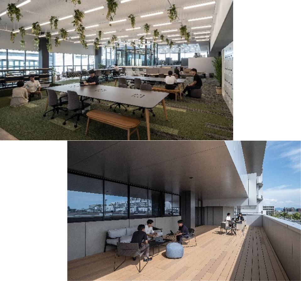 ３階オフィス（上）とテラス