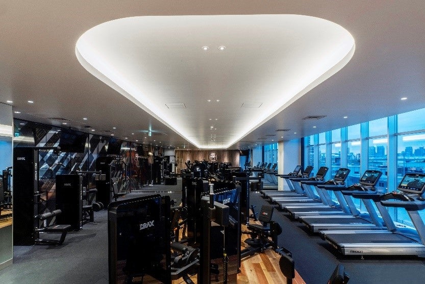 ラグジュアリーなフィットネスエリア