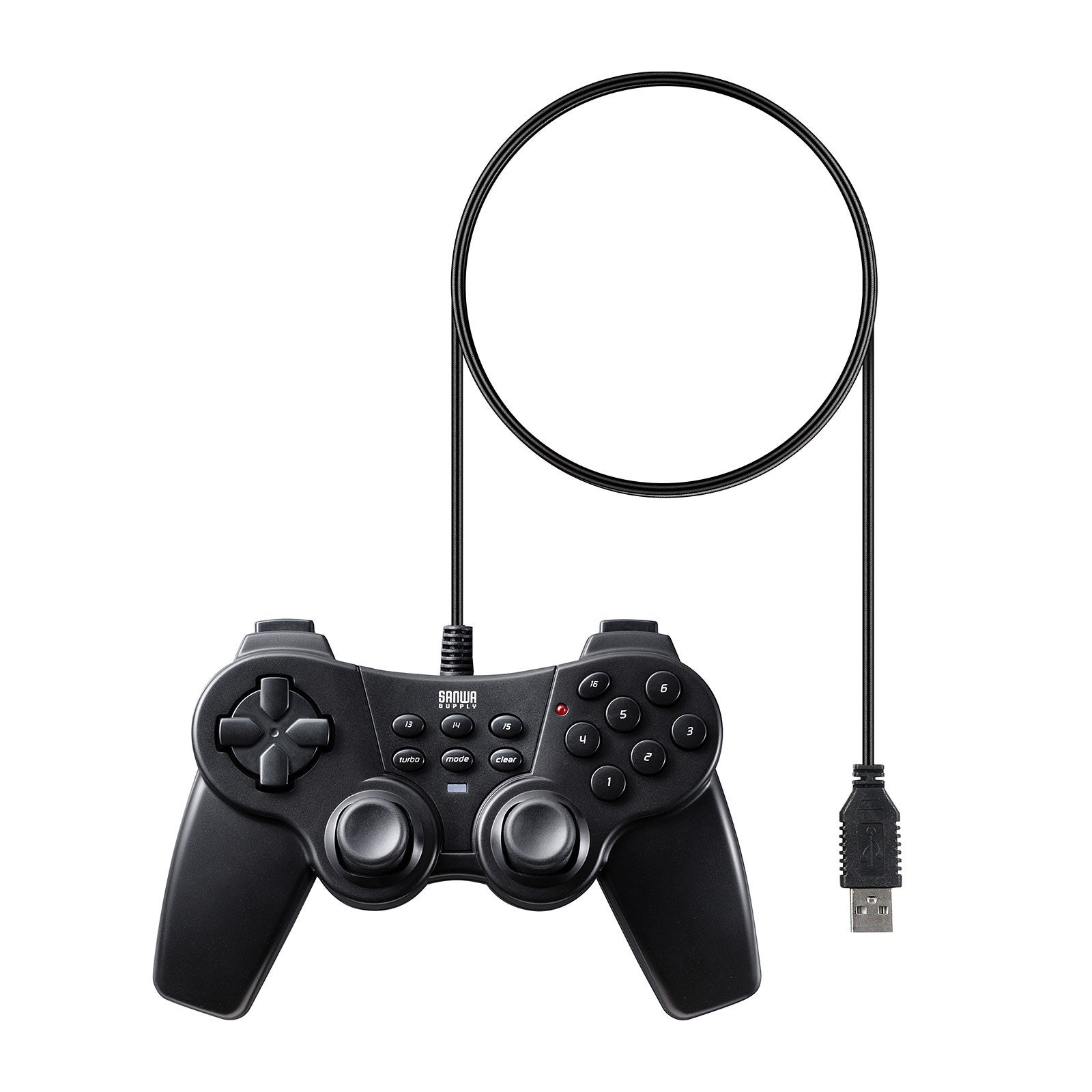根強い人気の16ボタンUSBゲームパッド、新色マットブラックを12