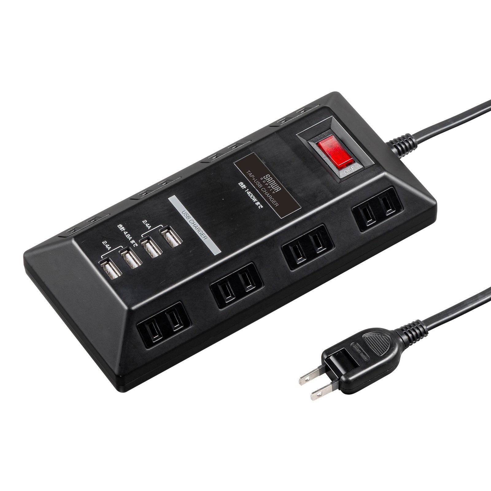 ツインエンジェル USBポート付きテーブルタップ(クルミver.) ポチャッコ USB/USB Type-Cポート付きテーブルタップ｜サンリオ