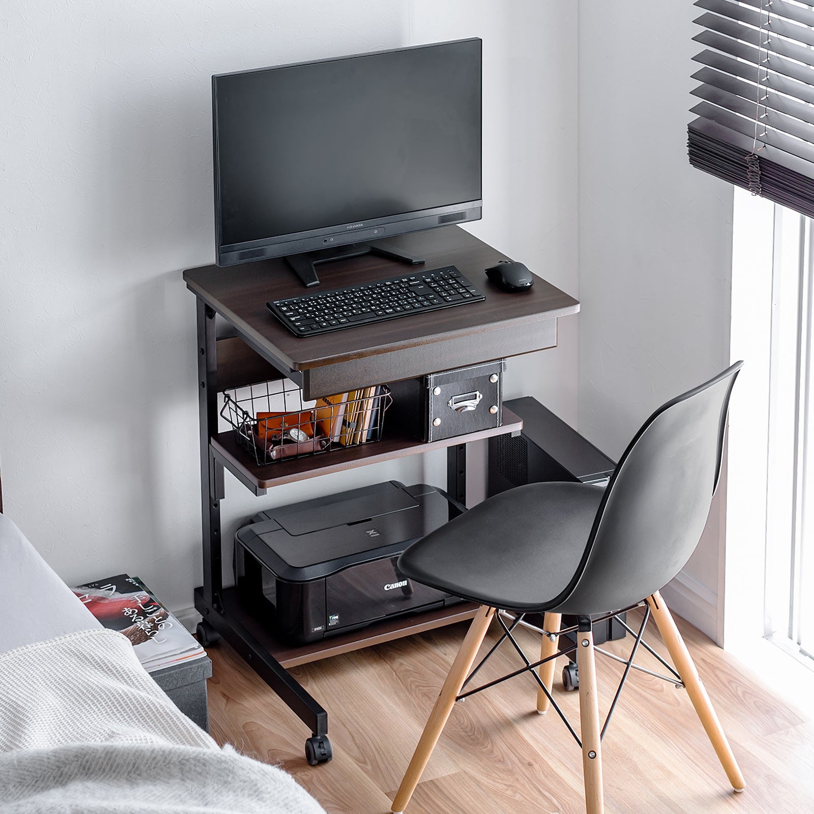 開店記念セール！！ 高さ調節可能なコンパクトデスク テレワークスペースを55cmにまとめられるコンパクトデスクに新色