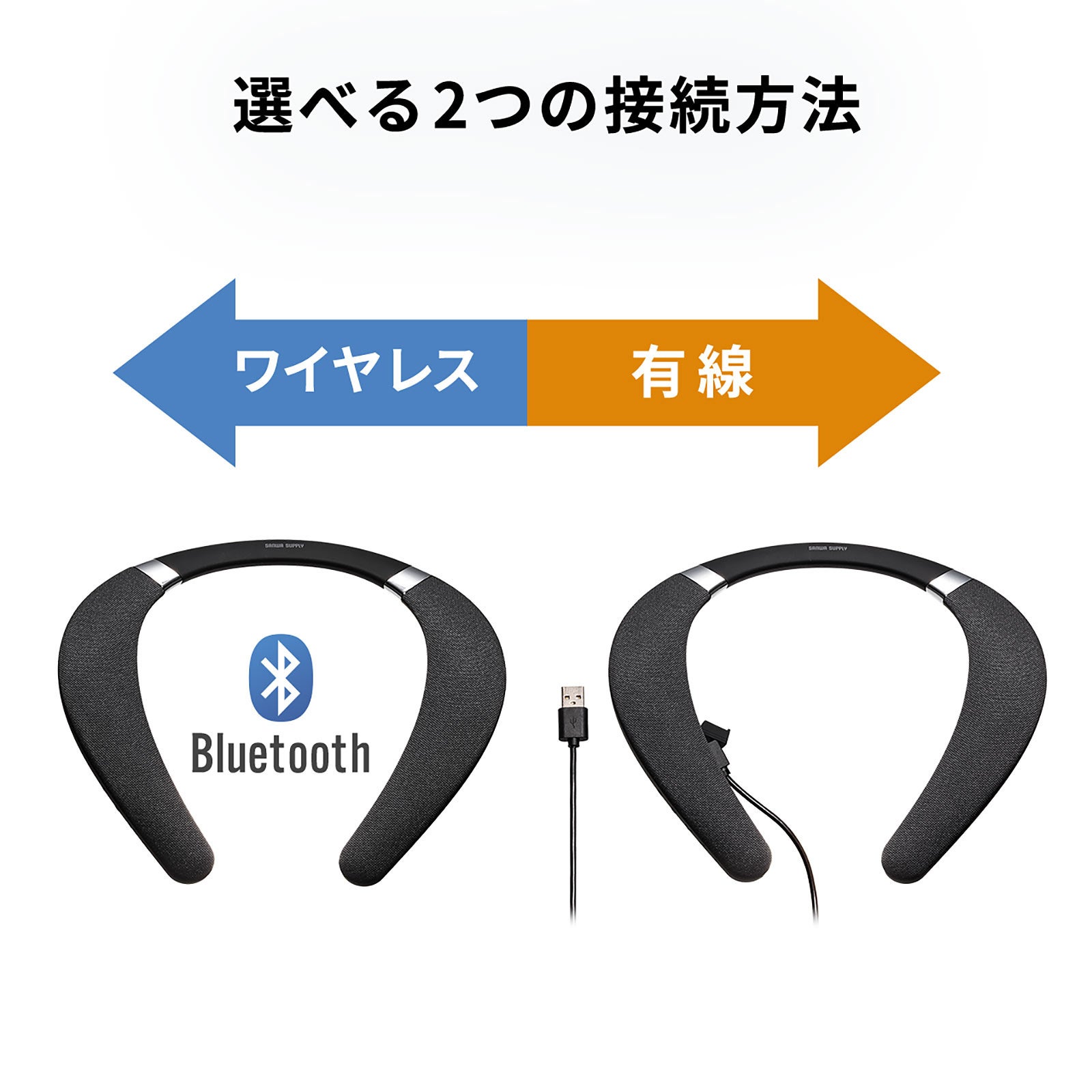 有線と無線接続に対応したネックスピーカーを8月9日発売