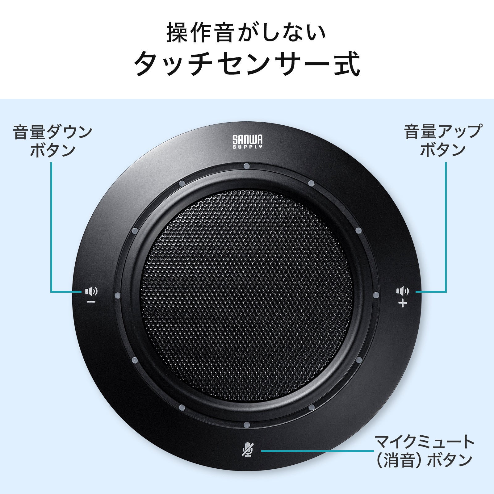 サンワサプライ WEB会議小型スピーカーフォン 高感度マイク・スピーカー搭載 サンワサプライ WEB会議小型スピーカーフォン 高感度マイク
