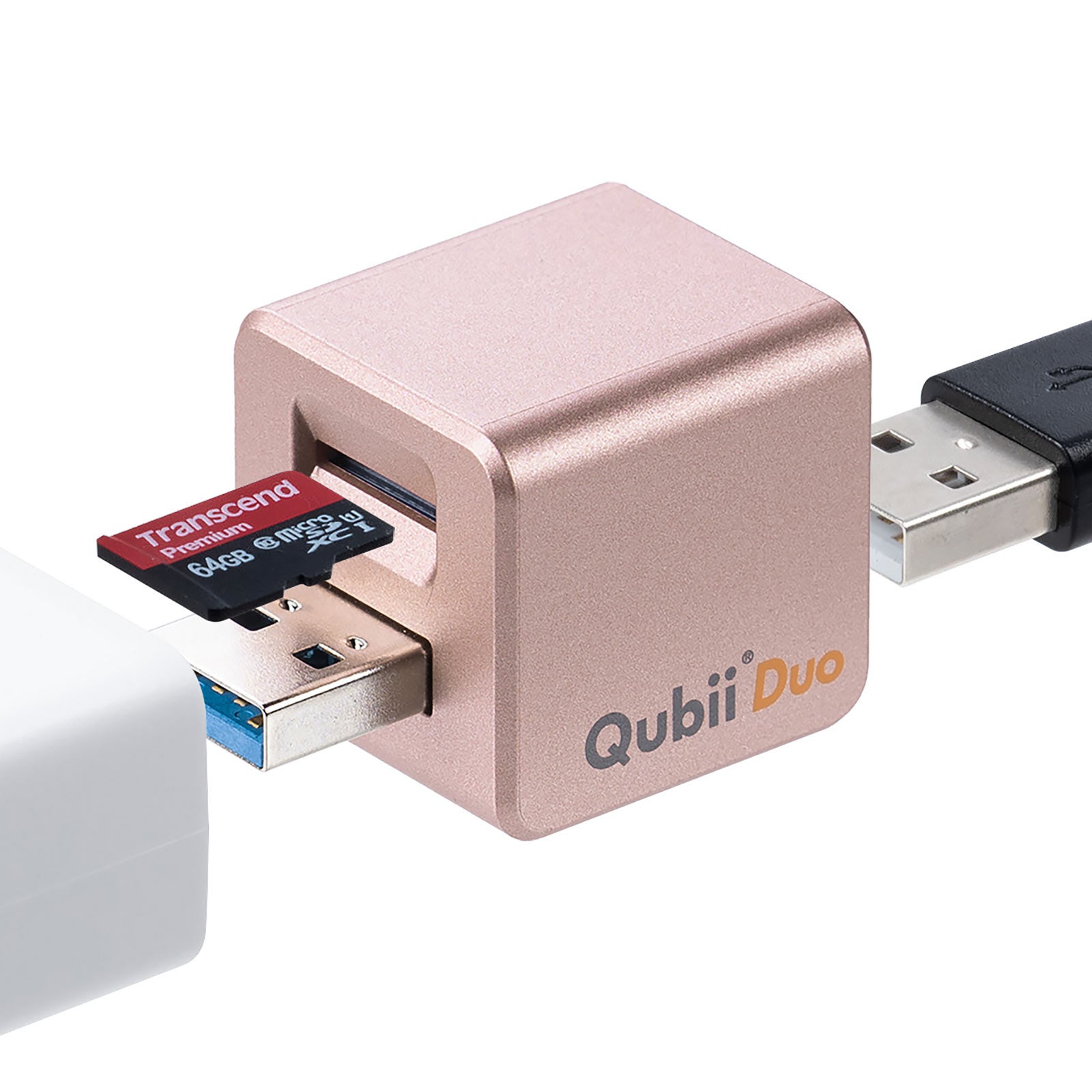 Qubii Duo オートバックアップ iPhone・Android端末を自動バックアップ、新色ローズゴールドの
