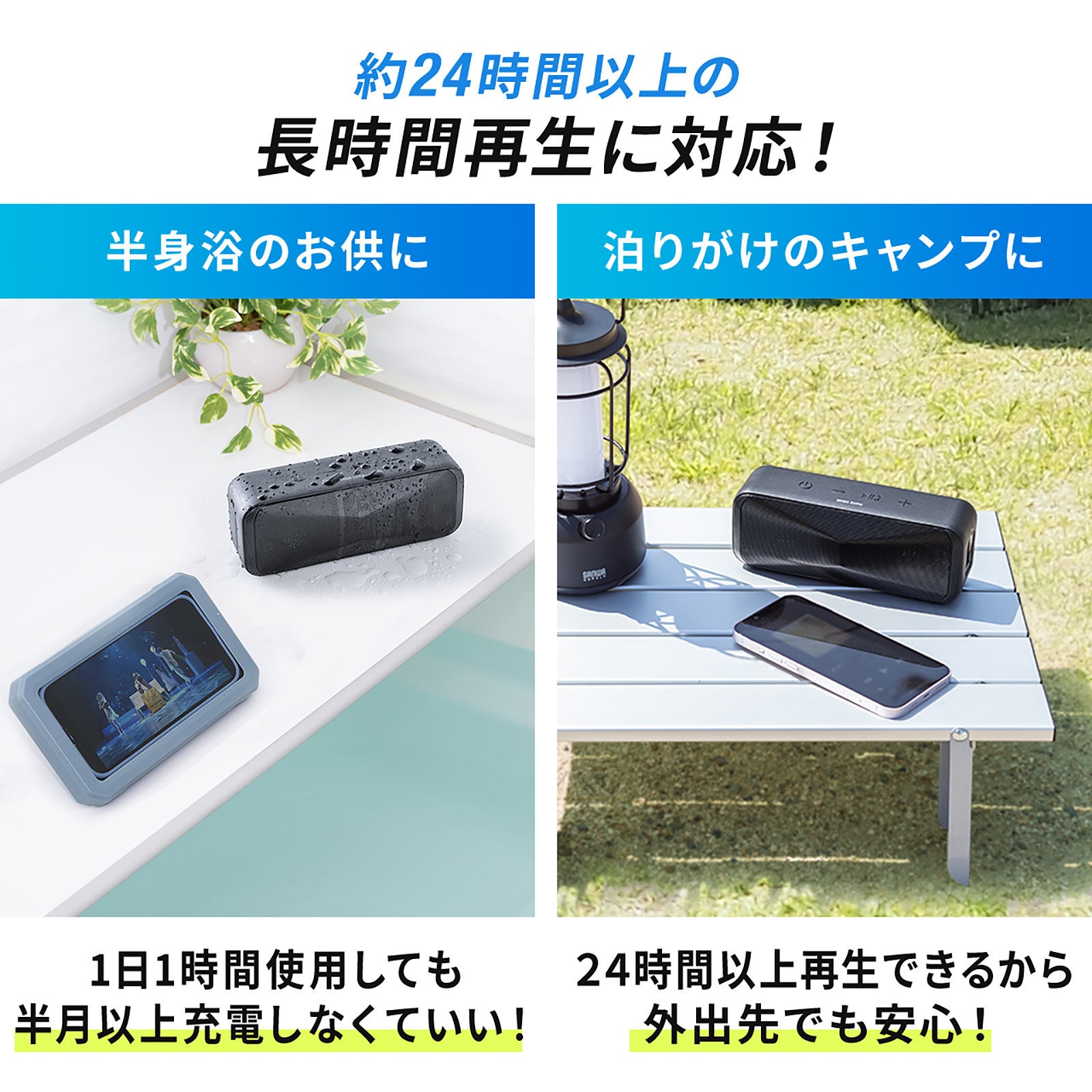 好きな音楽を1日中楽しめる、防水Bluetoothスピーカーを発売