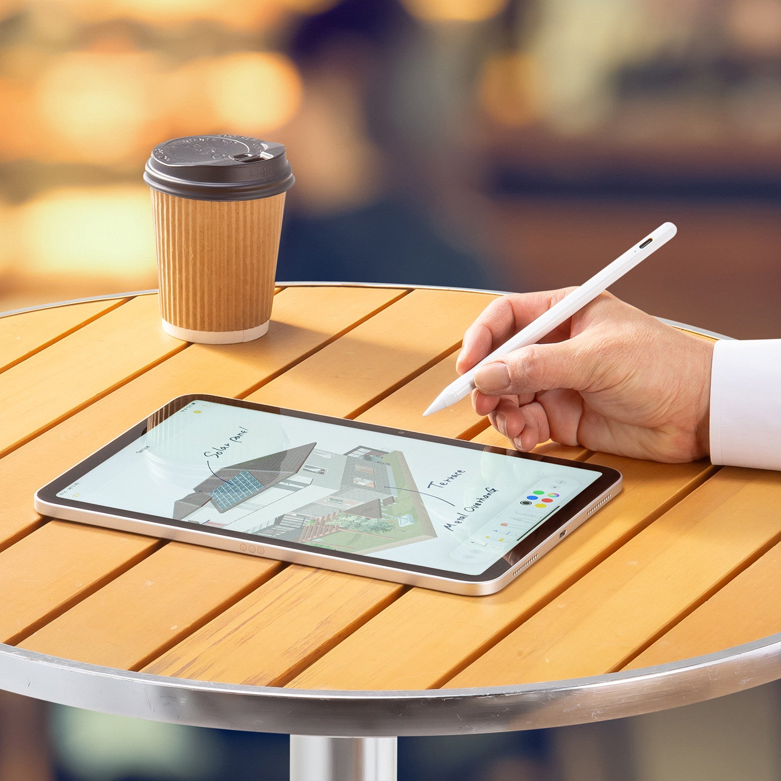 Apple iPadとMicrosoft Surface専用の充電式極細タッチペンを