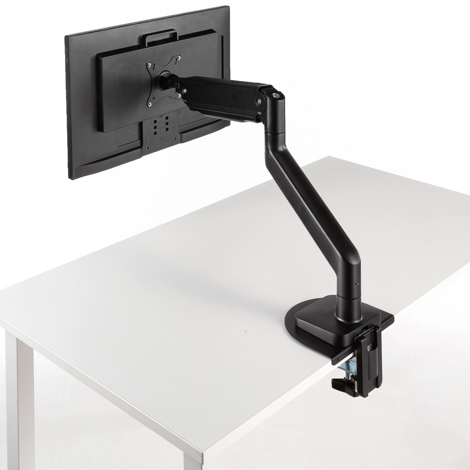 クランプ式のモニタアーム設置時に、歪みやたわみを軽減できる補強