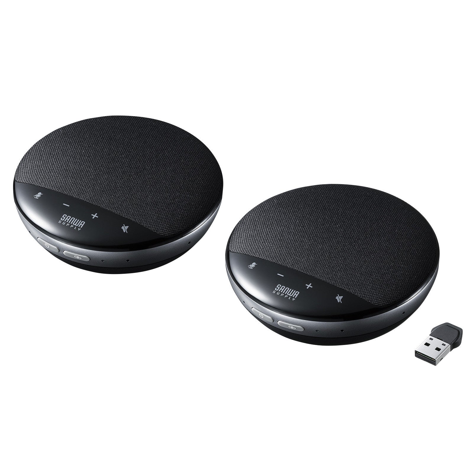 【新品未開封】WEB会議用スピーカーフォン 広い会議室にも最適な、3台まで増設できるワイヤレス会議スピーカー