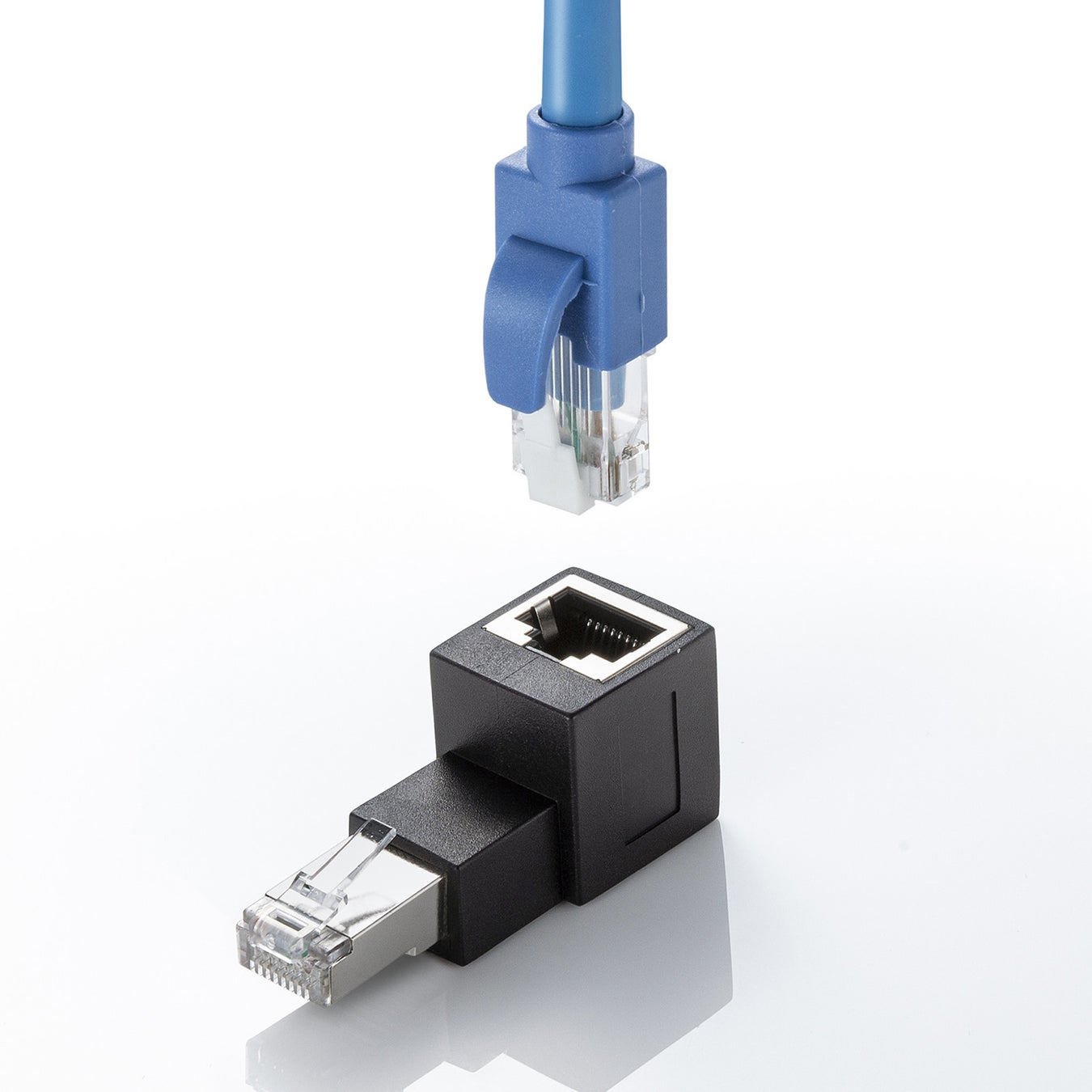 RJ-45コネクタの向きを上下左右90度変更できるL型変換アダプタを発売 | サンワサプライ株式会社のプレスリリース