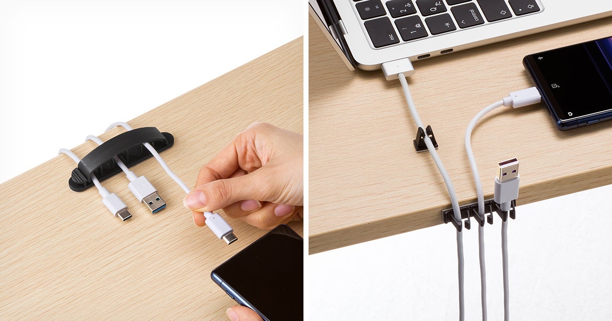 ケーブルの整理に便利！太いケーブルを通せるタイプと切り離して使える