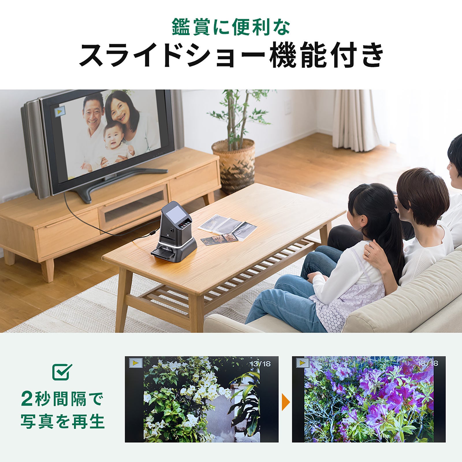 サンワ フィルムスキャナー 120ブローニーフィルム対応 HDMI, USB接続 フィルムスキャナー 120ブローニーフィルム対応 高画質 ネガ