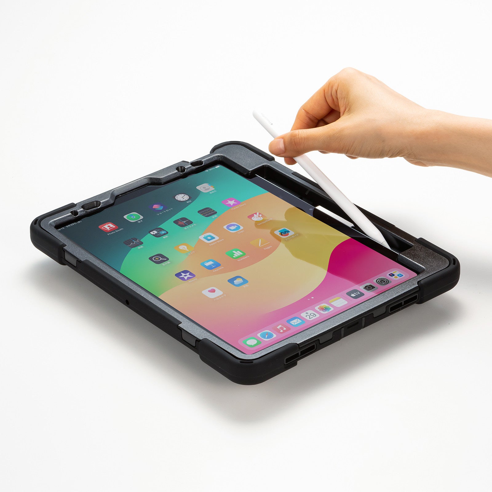 iPad 128GB ケース付き PDA-IPAD1904BK【iPad 11インチ A16（2025）/第10世代iPad 10.9インチ