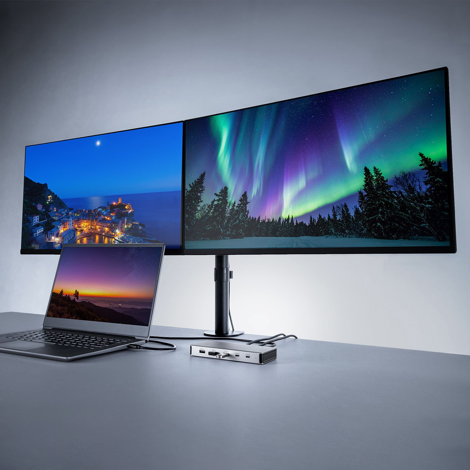 最大4K/60Hzの解像度で2画面の同時出力が可能なドッキングステーション