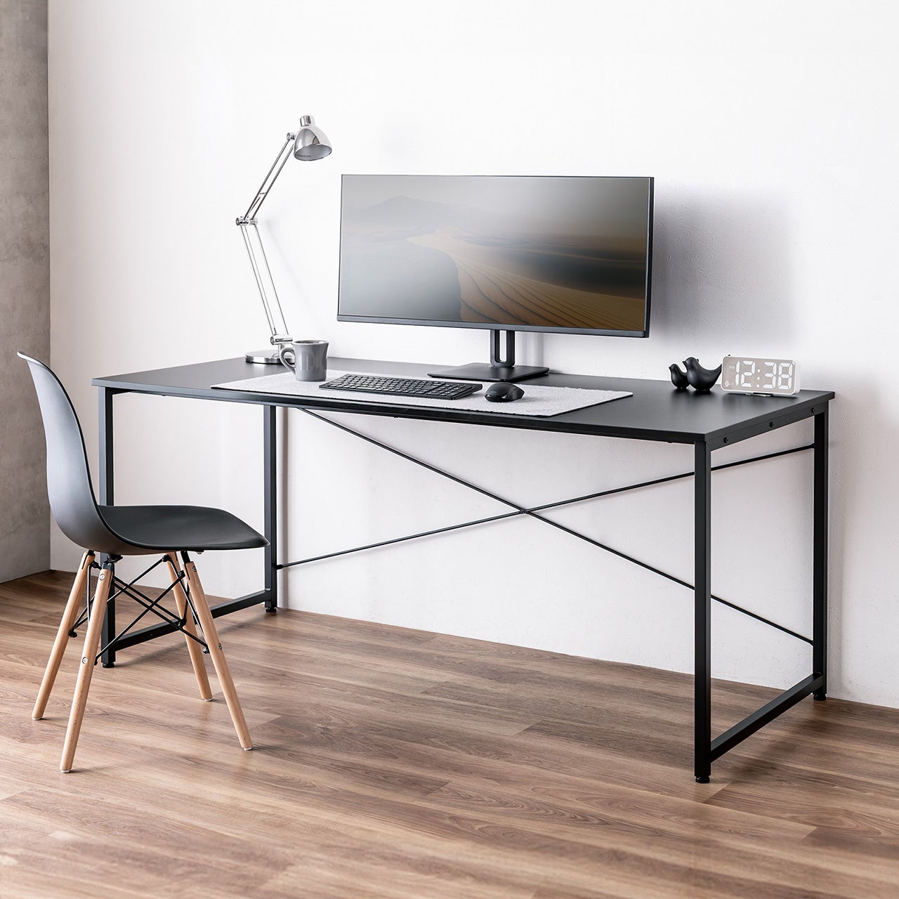 SANWA SUPPLY ワイドワークデスク 160×70 ホワイト天板 自宅もオフィスも快適に！デスク上を広々使える160×70cm天板のシンプル