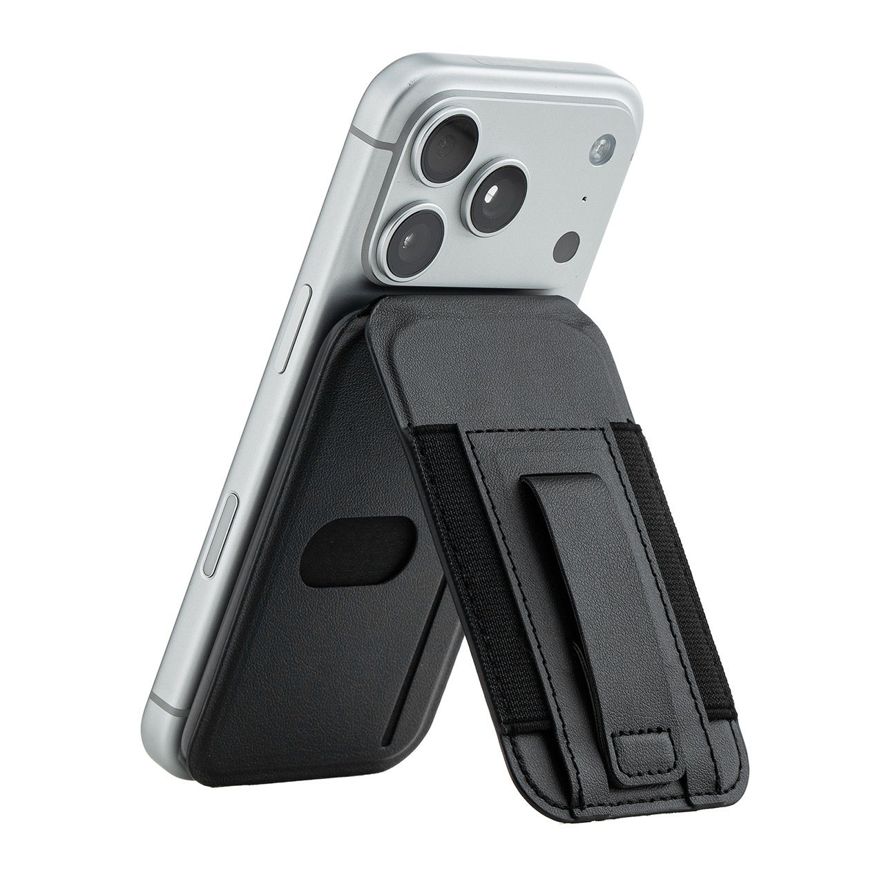 スタンドもカード収納もこれ1つ。指フック付きMagSafe対応スマホスタンドを4種類発売