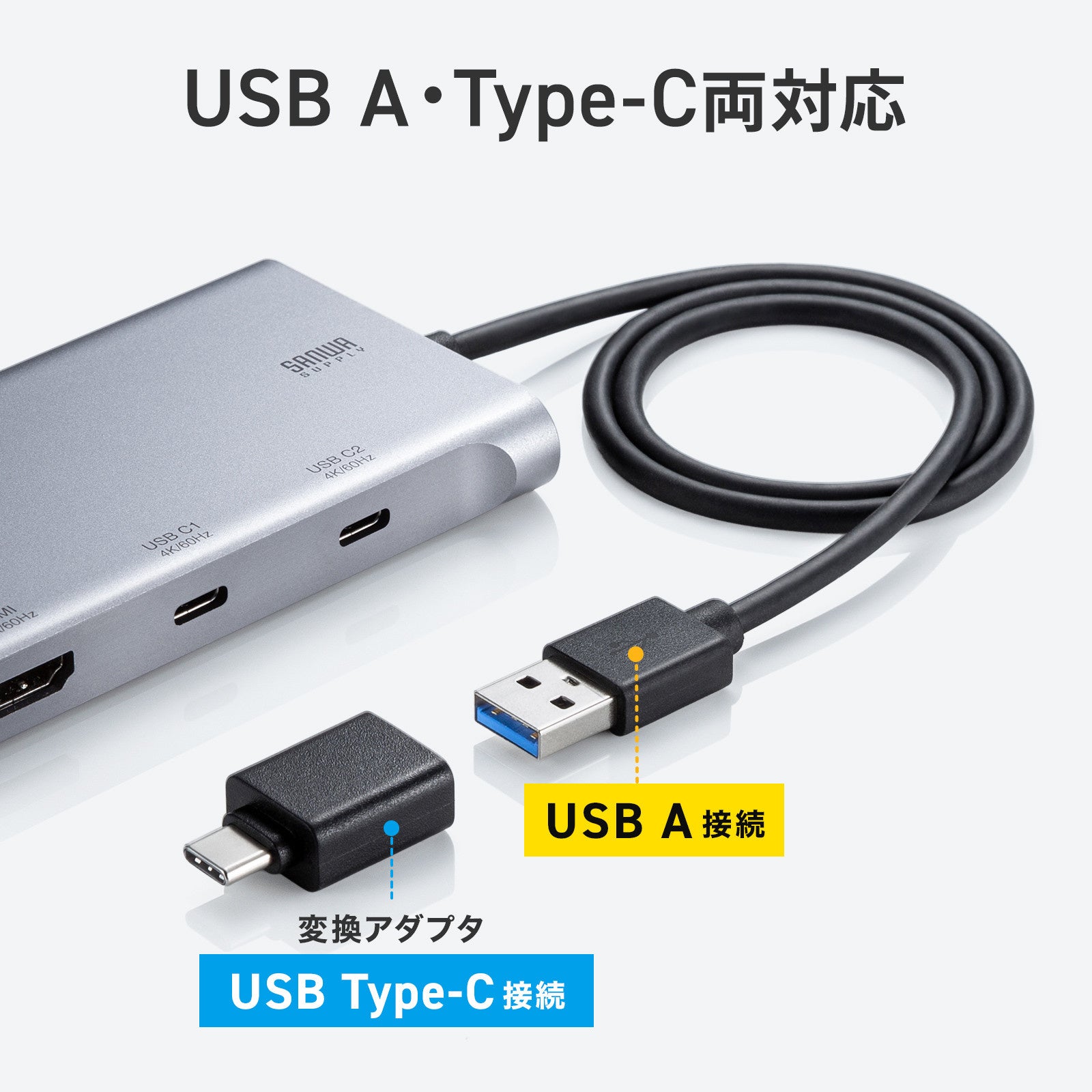 サンワサプライ、Type-Cケーブル1本で最大3画面同時出力できるUSB映像変換アダプタを発売|製品の仕様と価格(10枚目)